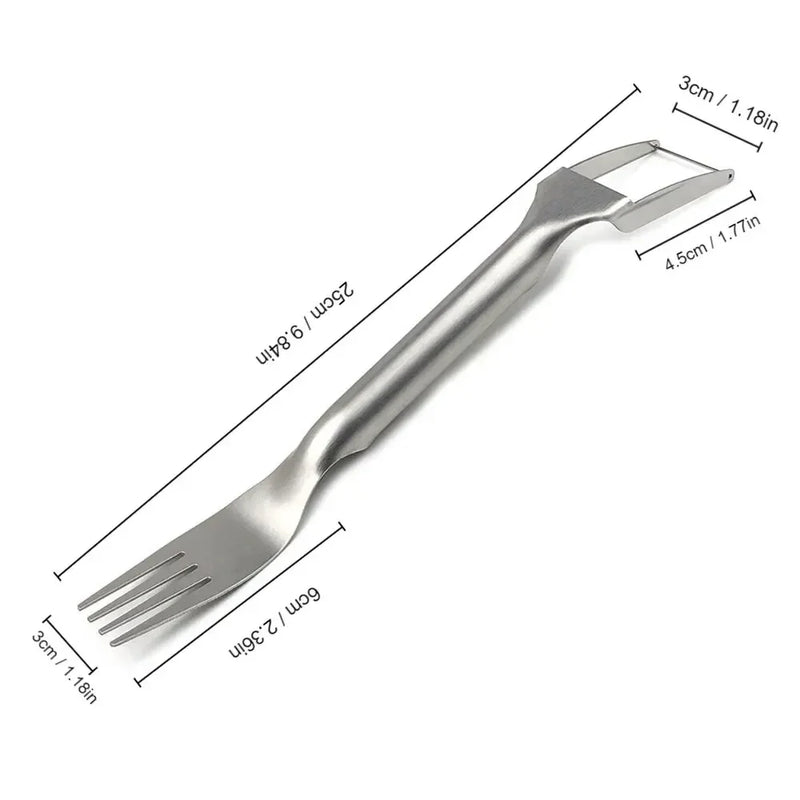 2 Em 1 Garfo Cortador de Melancia Portátil e Faca Cortadora Multiuso De Aço Inoxidável