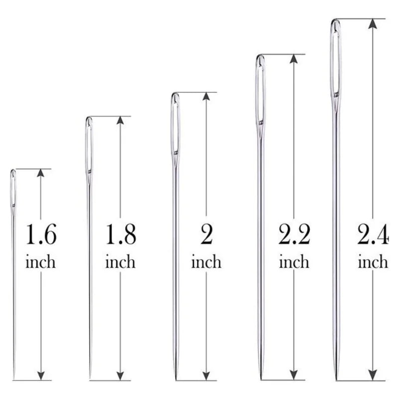 Agulhas Grandes de Costura com Olho Grande - Pacote de 25 Peças - 5 tamanhos