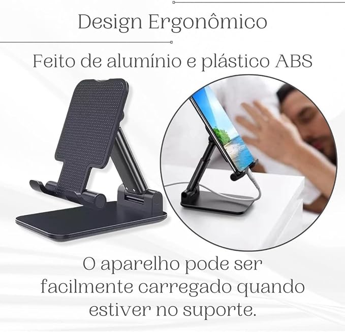 Suporte Celular de Mesa Retrátil Móvel Ajustável Portátil Smartphone Tablet iPad Xiaomi Escritório